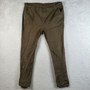 Lumberjack Mens Brown Twill Chino Pants Distressed Tapered 40x29 Work Utility